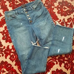 Kenneth Cole High Rise Straight Leg Buttonfly